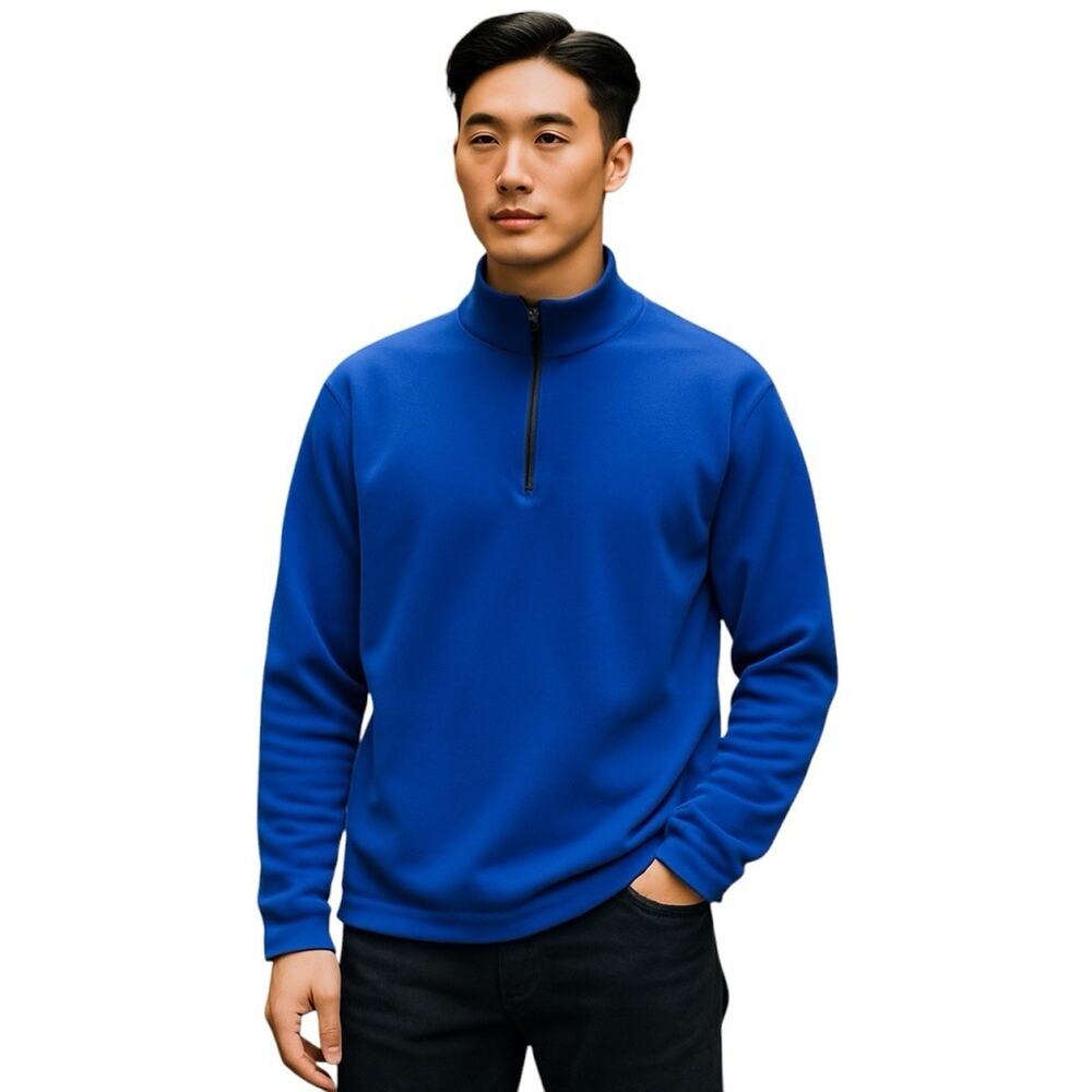 The North Face Sweater Pullover Mens Medium Mid Layer Knit 1/4 Zip Blue